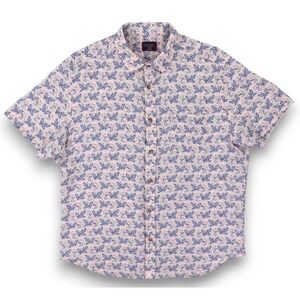 UNTUCKit Shirt Mens XL Pink Varosa-SS Slim Fit 100% Linen Floral Button Front